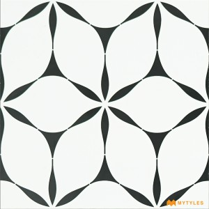 undefined-Ceramic White and Black Moroccan Tile Code31323 (300x300mm, Matt)