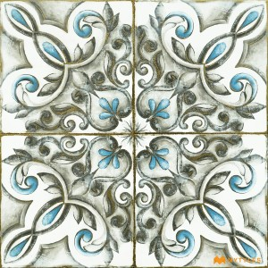 undefined-Vitrified White Moroccan Floor and Wall Tile Code33633 (300x300mm, Metallic)