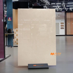 undefined-Vitrified Beige Slab Floor and Wall Tile Code37322 (1200x1800x15mm, Glossy)