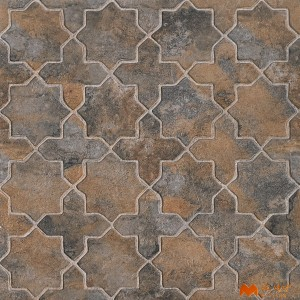 undefined-Vitrified Brown Digital Parking Floor and Wall Tile Code36854 (400x400mm, Matt)