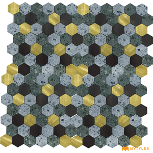 undefined-Mossaic Metal Tile Code23650 (300x300mm, Metallic)