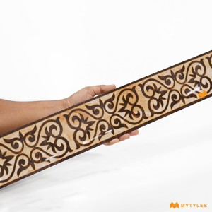 undefined-Vitrified Cream Border Tile Code33819 (100x1200mm, Glossy)