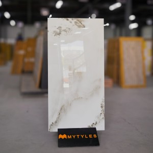 undefined-Vitrified Cream Floor and Wall Tile Code28390 (600x1200mm, Glossy)
