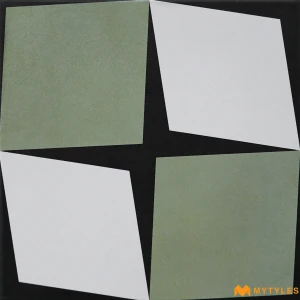 undefined-Nero Compass Star Green Vitrified Moroccan Tile Code38996 300x300mm 10Pc Pack