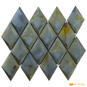 undefined-Imported Grey Diamond Mosaic Wall Tile Code25482 (249x312mm, Glass, Dry Wall Only)