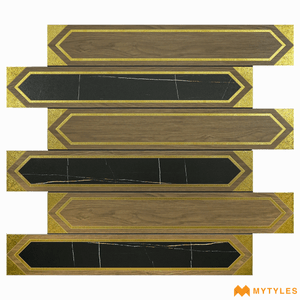 undefined-Vitrified Wooden Plank Tile Code20542 (150x900mm, Metallic)
