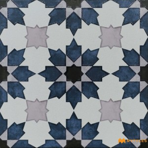 undefined-Ceramic Blue Moroccan Floor and Wall Tile Code32245 (300x300mm, Matt/Glossy)