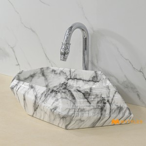 undefined-Ceramic White Table Top Wash Basin Code25571 (525x375x125mm, Glossy)