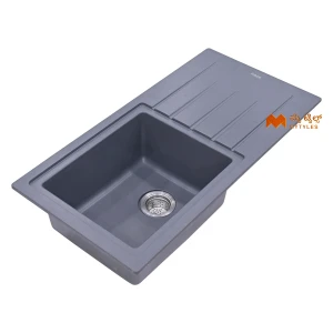 undefined-Futura Kitchen Sink - Quartz Series FS 3618 NQ Grey Code14140 (36x18x9 Inch, Single Bowl )