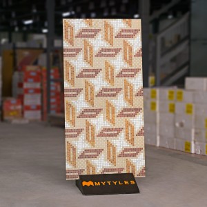 undefined-Vitrified Red Mosaic Floor and Wall Tile Code35601 (600x1200mm, Carving Matt)