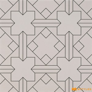 undefined-White and Black Moroccan Floor and Wall Tile Code35404 (300x300mm, Matt)