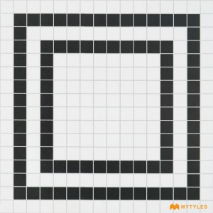 undefined-White and Black Geometric Floor and Wall Tile Code27429 (300x300mm, Matt)