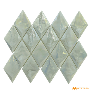 undefined-Imported White Diamond Mosaic Wall Code25480 (249x312mm, Glass, Dry Wall Only)