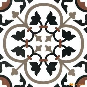 undefined-White and Black Moroccan Floor and Wall Tile Code2804 (300x300mm, Matt)