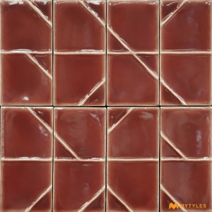 undefined-Imported Red Subway Wall Tile Code32709 (62x125mm, Glossy)