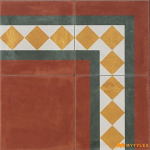 undefined-Ceramic Terracotta Carpet Corner Floor Tile Code31113HL5 (300x300mm, Matt)