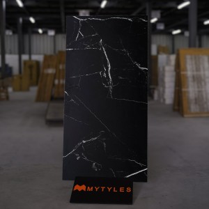 undefined-Vitrified Black Floor and Wall Tile Code32469 (600x1200mm, Matt)