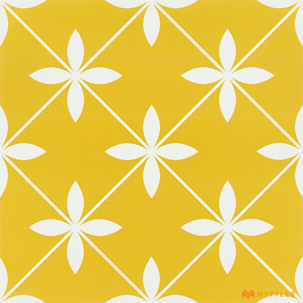 Moroccan Tiles-Ceramic Yellow Moroccan Floor and Wall Tile Code28243 (300x300mm, Matt)