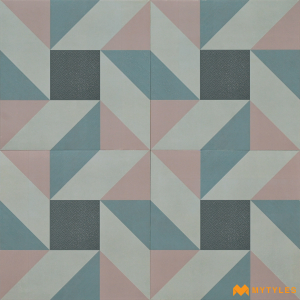 undefined-Vitrified Pink And Blue Moroccan Floor And Wall Tile Code26890 (300x300mm, Matt)