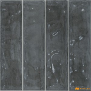 undefined-Ceramic Black Subway Wall Tile Code32566 (300x300mm, Glossy)