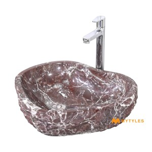 undefined-Marble Brown Wash Basin Code35751 (460x380x130mm, Glossy)