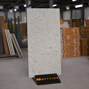 undefined-Vitrified White Terrazzo Floor and Wall Tile Code18101 (600x1200mm, Matt)