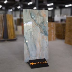 undefined-Vitrified Blue Floor and Wall Tile Code28367 (600x1200mm, Glossy)