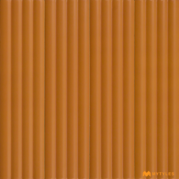 Fluted Tile-Orange  Fluted Wall Tile Code24985 (75x300mm, Matt)
