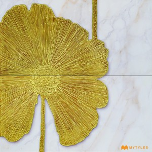 undefined-Vitrified White Mural Wall Tile Code29609 (4x8Feet,Matt)