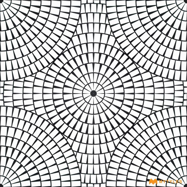 Moroccan Tiles-White and Black Moroccan Floor and Wall Tile Code2818 (300x300mm, Sugar)