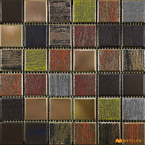 undefined-Imported Mosaic Tile Code23990 (310x310mm, Metallic)