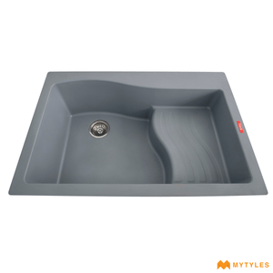 undefined-Futura Kitchen Sink - Quartz Series FS 3322 NQ Grey Code14131 (33x22 Inch, Single Bowl )
