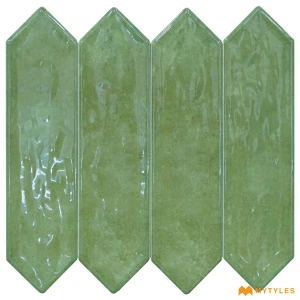 undefined-Green Picket Subway Wall Tile Code38096 (75x300mm, Glossy)