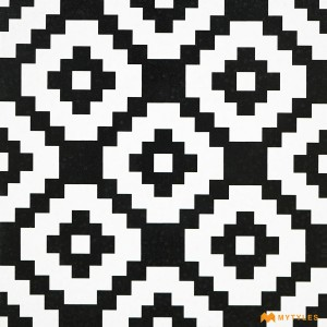 undefined-White and Black Moroccan Floor and Wall Tile Code4464 (300x300mm, Matt)