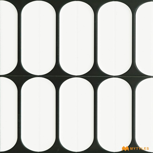 Moroccan Tiles-Black And White Moroccan Wall Tile Code26669 (300x300mm, Matt)