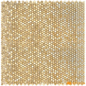 undefined-Imported Gold Mosaic Wall Tile Code34885 (300x303mm, Metallic)