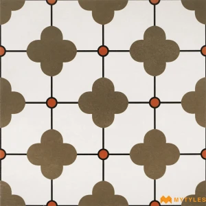 undefined-Brown Quatre Petal Matt Ceramic Moroccan Tile Code39775 300x300mm 11Pc