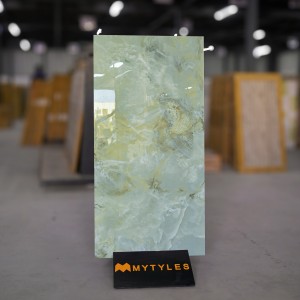 undefined-Vitrified Green Floor and Wall  Tile Code25388 (600x1200mm, Glossy)