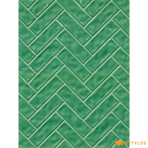 undefined-Ceramic Green Geometric Wall Tile Code26033D2 (300x450mm, Glossy)