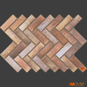 undefined-Imported Brown Geometric Floor and Wall Tile Code36388 (400x600mm, Matt)