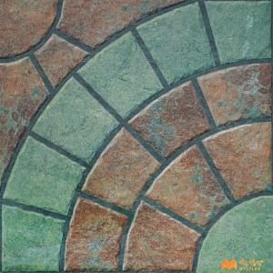 undefined-Vitrified Green Digital Parking Floor and Wall Tile Code36850 (400x400mm, Matt)