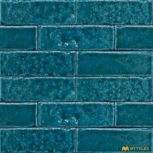 undefined-Imported Blue Subway Floor and Wall Tile Code30458 (50x150mm, Glossy)