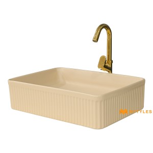 undefined-Ceramic Cream Designer Wash Basin Code33563 (350x500mm, Matt)