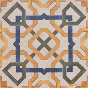 undefined-Vitrified Orange Moroccan Floor and Wall Tile Code28625 (600x600mm, Matt)