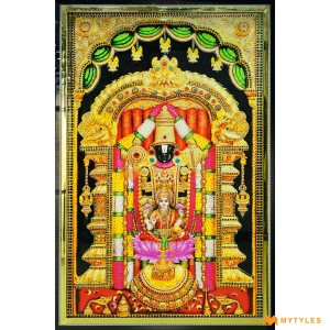 undefined-Lord Venkateshwara Golden Poster Wall Tile Code32585 (4x6 Feet, Glossy)