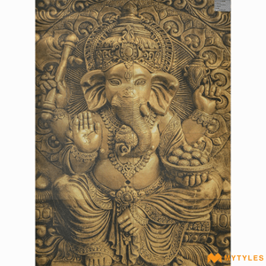 undefined-Poster Wall Tile - Ganesha 5054 Code5726 (3x4 Feet, Sugar, 8Pcs)