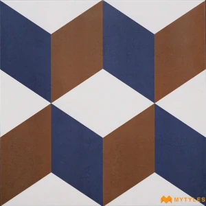 undefined-Isometric Rhombus Azul Brown Vitrified Moroccan Tile Code38998 300x300mm 10Pc