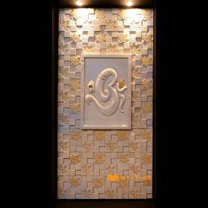 undefined-Natural Stone Ganesha Art Mural Code26087 (2x3Feet, Mint Stone)-MYTMU025 