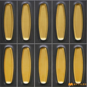 undefined-Black Island Metallic Ceramic Wall Tile 300x300mm - Pack of 10