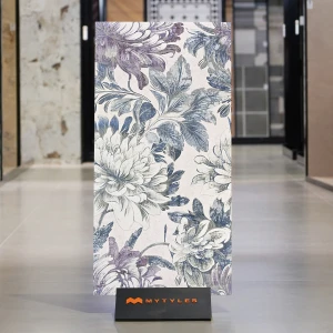undefined-Vitrified Blue Tropical Floor and Wall Tile Code37088 (600x1200mm, Matt)